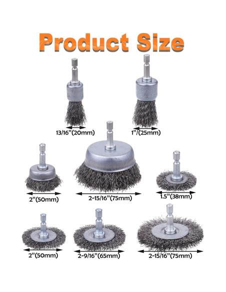 Juego de Cepillos de Alambre Rocaris 40 Piezas 1/4"