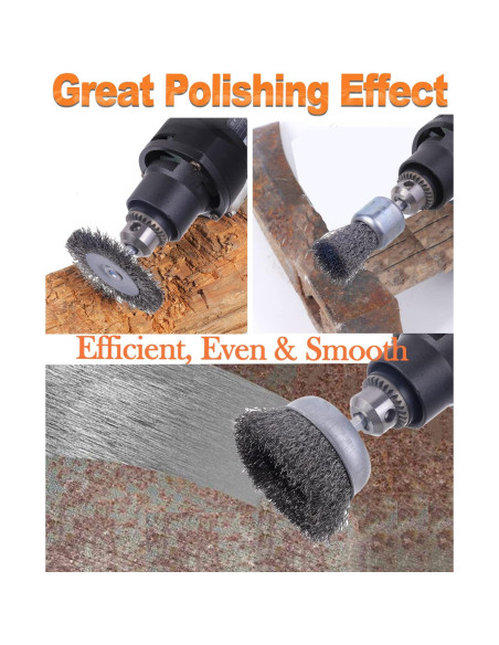 Juego de Cepillos de Alambre Rocaris 40 Piezas 1/4"