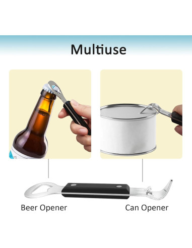 Abre Latas y Botellas KTOJOY 2 en 1 Acero Inoxidable Negro