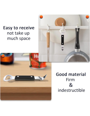 Abre Latas y Botellas KTOJOY 2 en 1 Acero Inoxidable Negro