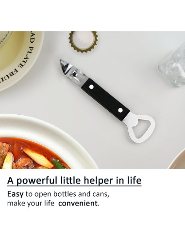 Abre Latas y Botellas KTOJOY 2 en 1 Acero Inoxidable Negro