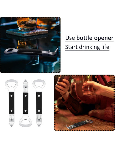 Abre Latas y Botellas KTOJOY 2 en 1 Acero Inoxidable Negro