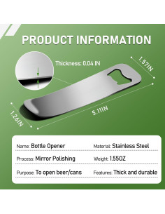 2 Abrebotellas de Acero Inoxidable Laochoes 13x4 cm 2