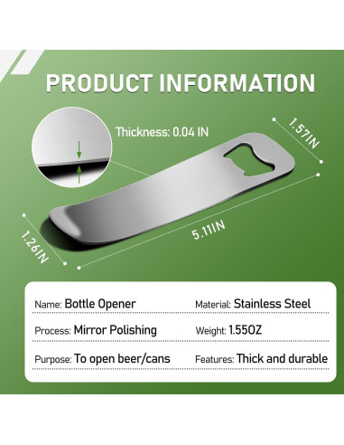 2 Abrebotellas de Acero Inoxidable Laochoes 13x4 cm