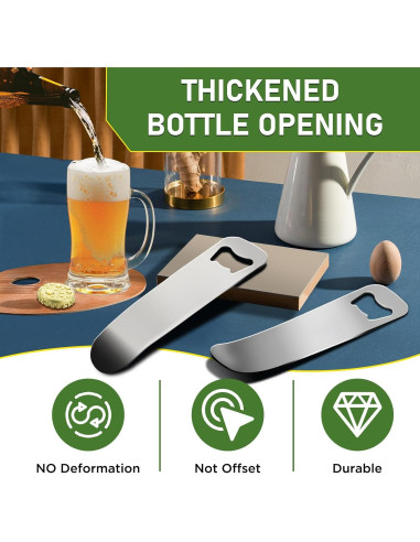 2 Abrebotellas de Acero Inoxidable Laochoes 13x4 cm