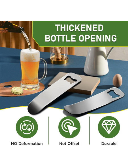 2 Abrebotellas de Acero Inoxidable Laochoes 13x4 cm