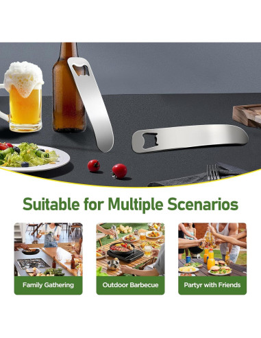 2 Abrebotellas de Acero Inoxidable Laochoes 13x4 cm