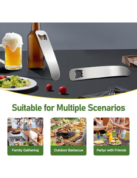 2 Abrebotellas de Acero Inoxidable Laochoes 13x4 cm