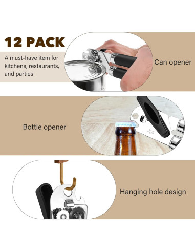 12 Abrelatas Manuales Ayearparty con Mango Suave 2,14 kg