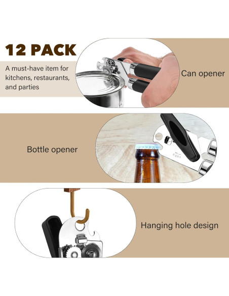 12 Abrelatas Manuales Ayearparty con Mango Suave 2,14 kg