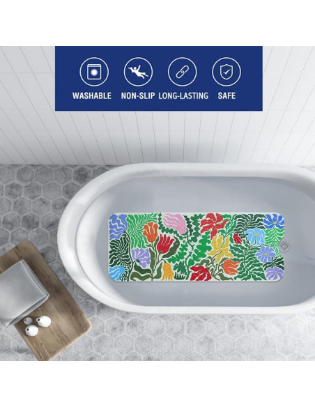 Alfombrilla de Baño Antideslizante Denifeiya 40x16 cm Floral