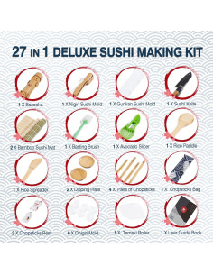 Kit de Hacer Sushi SUPJOYES 27 Piezas para Principiantes 2