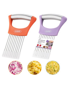 Cortador de Cebollas JJOO Acero Inoxidable 2PCS Apto Lavavajillas