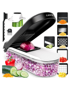 Cortador de Verduras Fullstar 6-en-1 Blanco y Negro