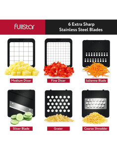 Cortador de Verduras Fullstar 6-en-1 Blanco y Negro 2