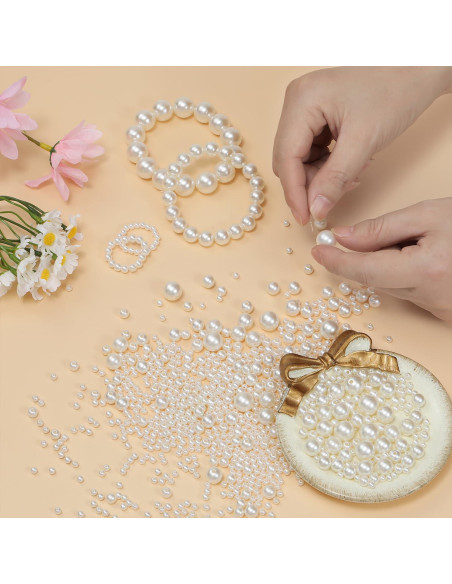1200 Perlas Redondas para Joyería DIY Hudinsun - 5 Tamaños