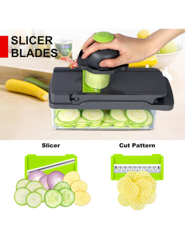 Picador de Verduras Amzeth 12 en 1 Acero Inoxidable 0.68 kg