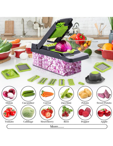 Picador de Verduras Amzeth 12 en 1 Acero Inoxidable 0.68 kg