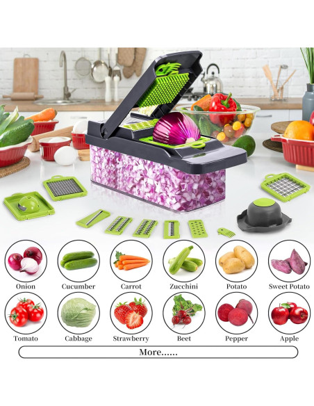 Picador de Verduras Amzeth 12 en 1 Acero Inoxidable 0.68 kg