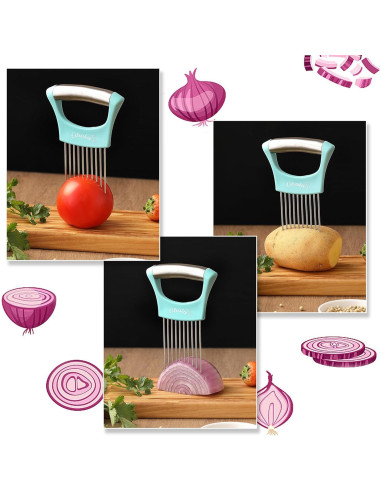 Cortador de Cebolla Acero Inoxidable Ohola con Cubierta 2PCS