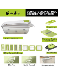 Picador de Verduras 8-en-1 ZHANG XIAO QUAN Verde Acero Inoxidable 2