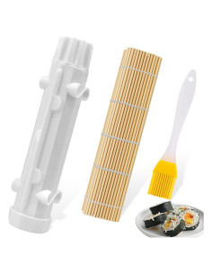 Kit de Hacer Sushi EQUNROY 3 Piezas Blanco y Bambú