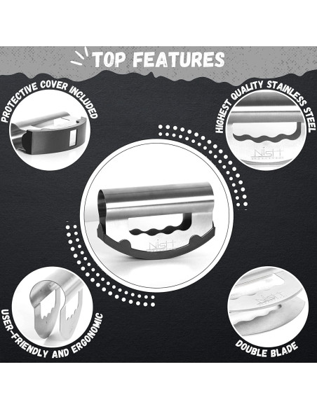 Cortador de Ensalada Doble Hoja Nish Acero Inoxidable 15 cm Cortador de Ensalada Doble Hoja Nish Acero Inoxidable 15 cm