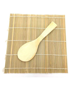 Kit de Sushi JapanBargain con Estera y Cucharón de Bambú
