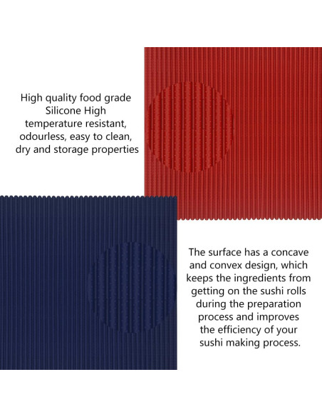 Estera de Sushi de Silicona Esamploe 2 Pcs Antiadherente