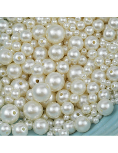 1200 Perlas Redondas para Joyería DIY Hudinsun - 5 Tamaños