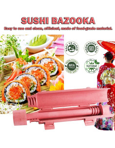 Juego de Rodillo de Sushi Thanice Rosa 30,99 cm Fácil de Usar 2