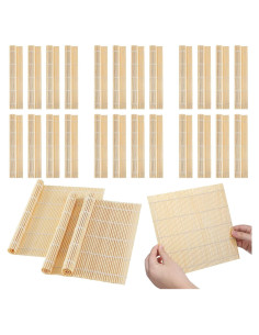 Hoolerry 24 Piezas Esteras de Bambú para Hacer Sushi