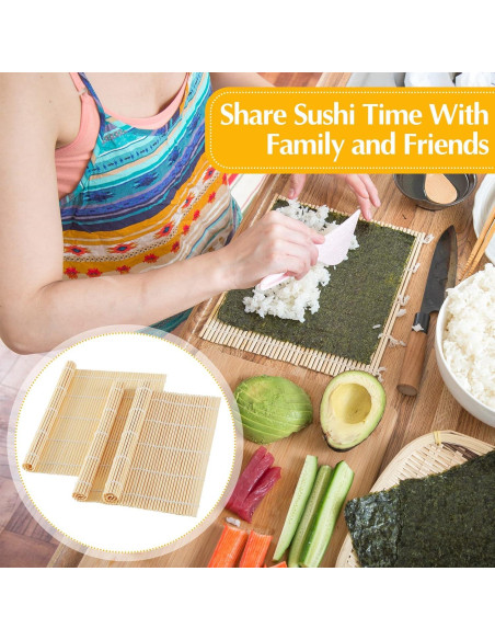 Hoolerry 24 Piezas Esteras de Bambú para Hacer Sushi