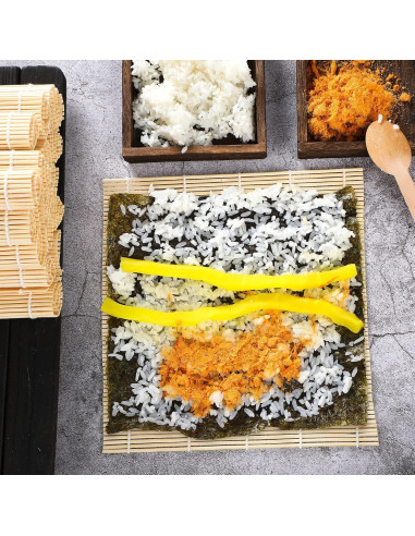 Hoolerry 24 Piezas Esteras de Bambú para Hacer Sushi