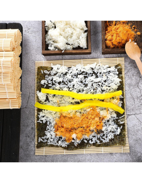 Hoolerry 24 Piezas Esteras de Bambú para Hacer Sushi