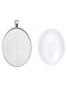 Sets de Bezel Colgante Plata Julie Wang 10 Piezas 40x30mm