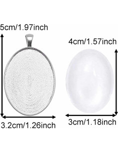 Sets de Bezel Colgante Plata Julie Wang 10 Piezas 40x30mm 2