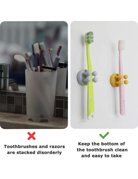 Soporte de Cepillo de Dientes XoYoZo 4 Pcs Silicona Blanca