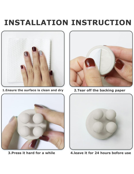 Soporte de Cepillo de Dientes XoYoZo 4 Pcs Silicona Blanca