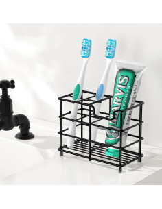 Soporte para Cepillos de Dientes HBlife Acero Inoxidable Negro 2