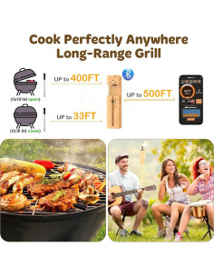 Termómetro de Carne Inalámbrico Bluetooth Shenzhenshi - Precisión 1C 2