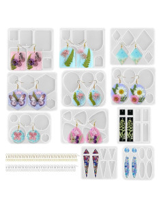 Kit de Moldes para Pendientes ResinWorld - 171 Piezas, Silicona