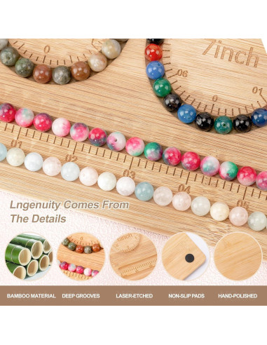 Tablero de Perlas HSZCTUY de Bambú para Joyería 28.58x12.7cm