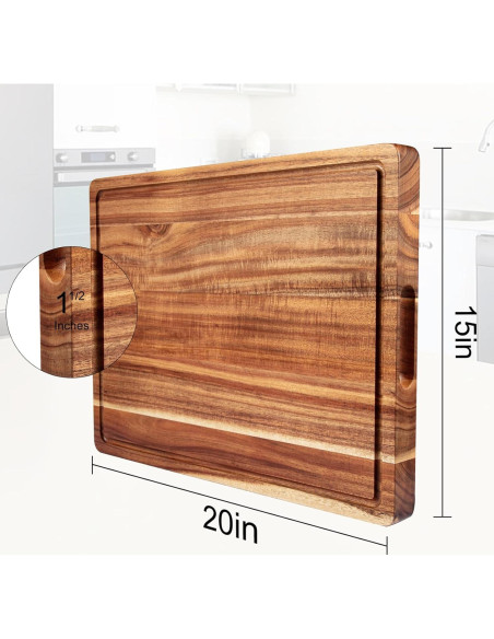 Tabla de Cortar Grande GAOMON Madera Acacia 50.8x38cm