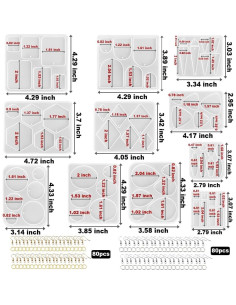 Kit de Moldes para Pendientes ResinWorld - 171 Piezas, Silicona 2