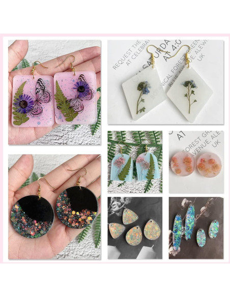 Kit de Moldes para Pendientes ResinWorld - 171 Piezas, Silicona