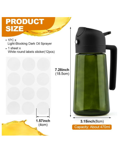 Botella dispensadora de aceite Ranjaner 470ml negra