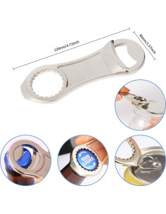 Abrebotellas Multifuncional XHIPY de Zinc Plata 120x40mm 2