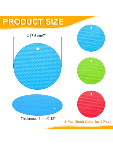 uxcell 3 Almohadillas Abridor de Tarros Silicona Antideslizantes