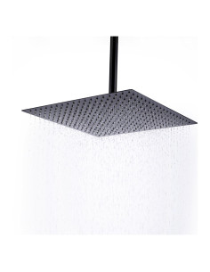 Cabezal de Ducha Hiendure 16x16 Pulgadas Negro Mate Alta Presión